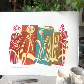 Garden Delight Linoprint