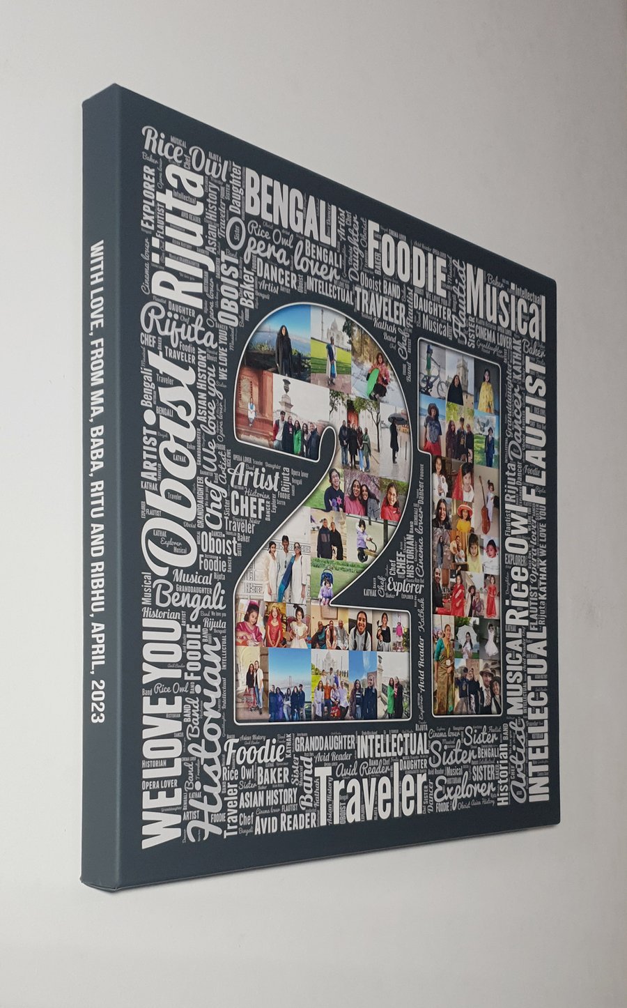 Birthday Age Collage with Word Art Text- Personalised Gift - Birthday Gift