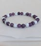 Crown chakra stretch gemstone bracelet with amethyst, lepidolite and howlite  - Image 10