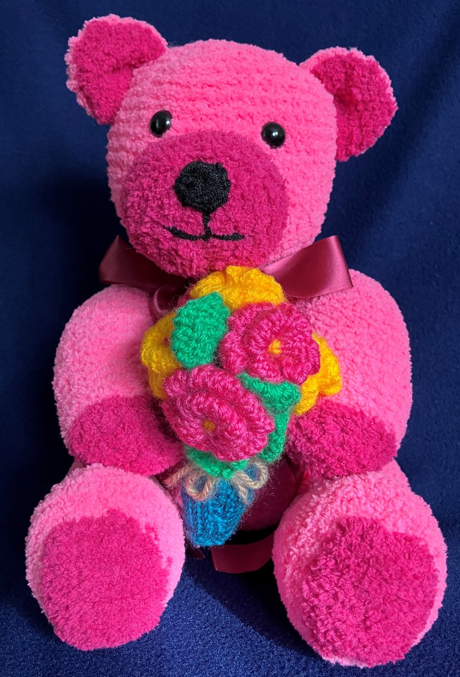 Special Occasion Pink Bear with a handtied Rose bouquet