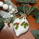 Hand Sewn Holly Berry Drop Decoration 
