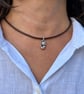 Women's leather necklace, Cat pendant, Minimalist necklace - Image 4