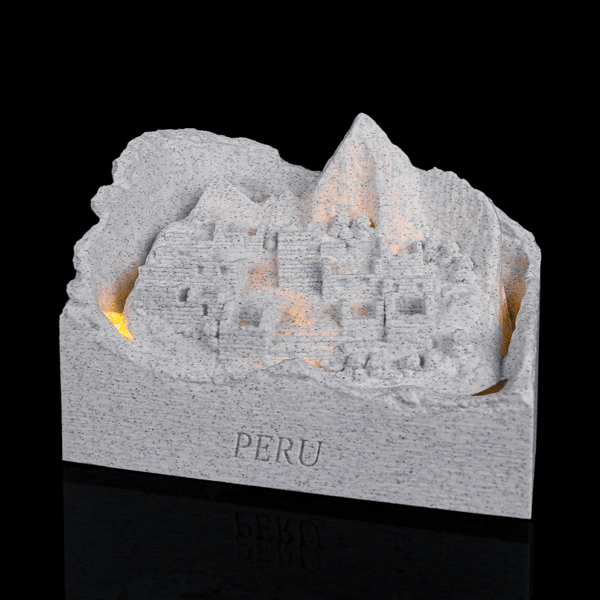 Andes Lost City USB Lamp – 12cm 3D Printed Peru Night Light, Machu Picchu Marble