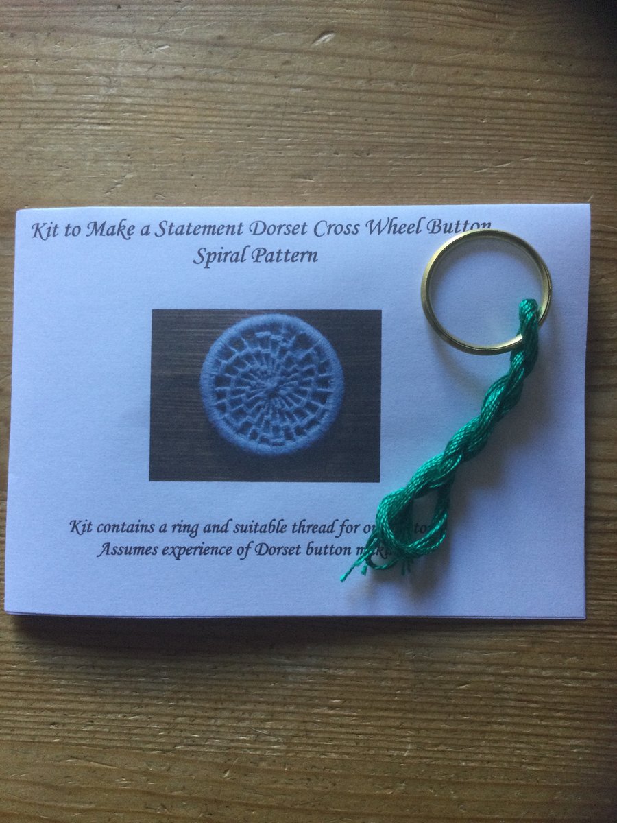 Kit to Make a Statement Dorset Button, Spiral Design, Jade Green