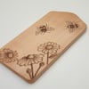 Bumble Bees and daisies wood burned design decorated serving board