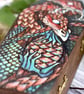Dragons with egg coffin shaped box. Pyrography with colour. - Image 5