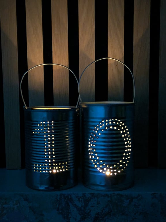 Tenth Wedding Anniversary Tin-Can Lantern