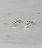Tiny Round Hammered Recycled Sterling Silver Stud Earrings - Image 2