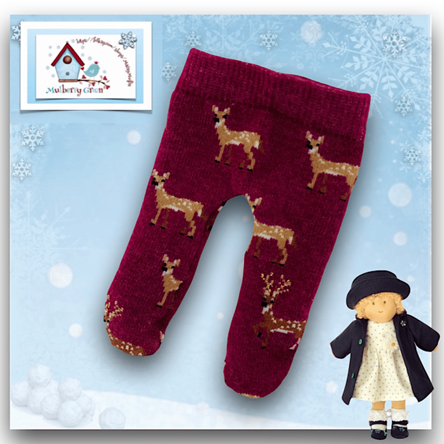 Reserved for Di - Plum Reindeer Tights to fit the Mulberry Green characters 