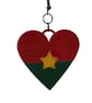 Burkina faso flag earrings, love Burkina faso  loveheart jewellery,african queen - Image 5