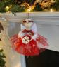 Xmas angel, beautiful handmade hanging Christmas tree angel or tree topper 
