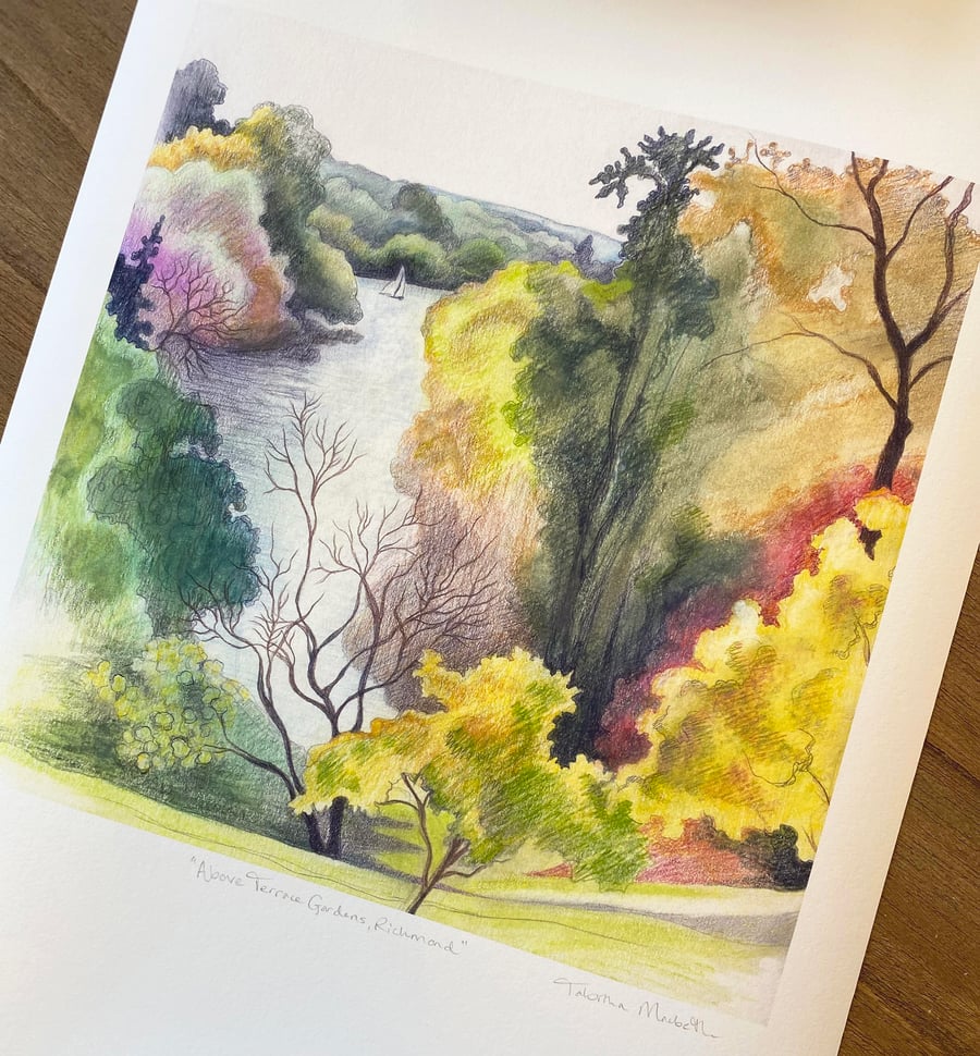 Richmond Hill Art print - river view, beautiful landscape, Giclee 