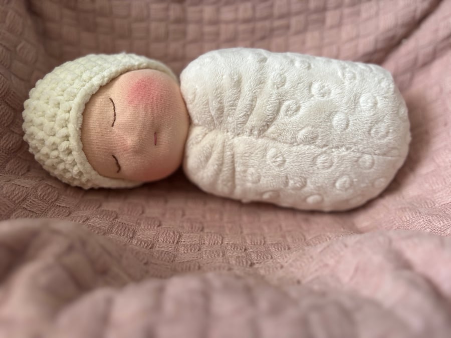 Handmade cocoon velour Waldorf baby 