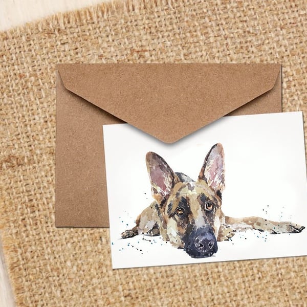 German Shepherd Dog Art GreetingNote Card.German Shepherd Dog Card,German Shephe