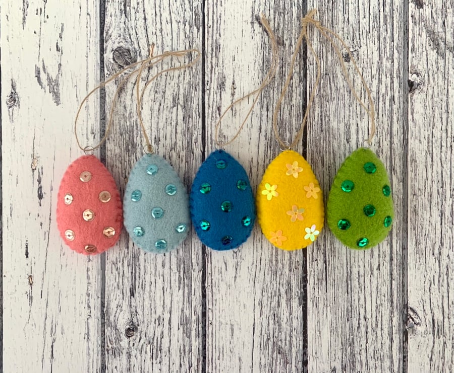 Sequin Studded Easter Eggs Decorations