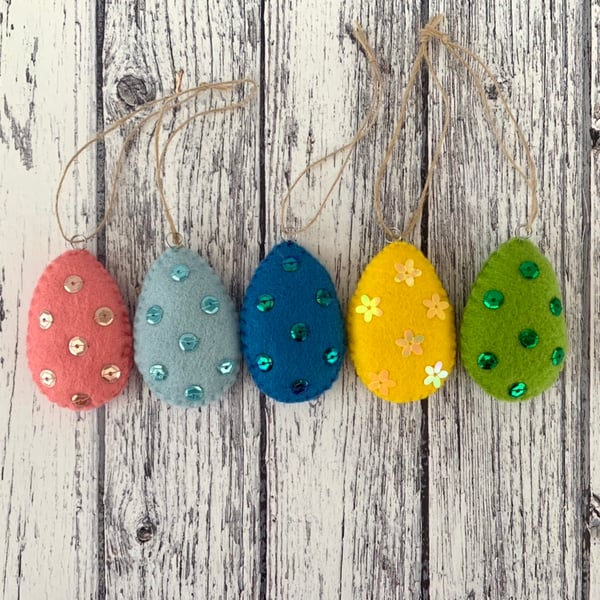Sequin Studded Easter Eggs Decorations