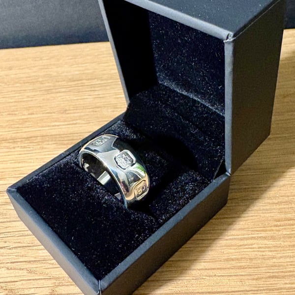"Catalysis" - Heavy Sterling Silver Ring - 13g - Made To Any Size - 10mm x 3mm