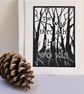 'The way through the woods' - Original Lino Print. - Image 1