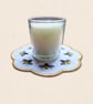 Honey Bee Candle Mat - Embroidered Botanical Home Decor