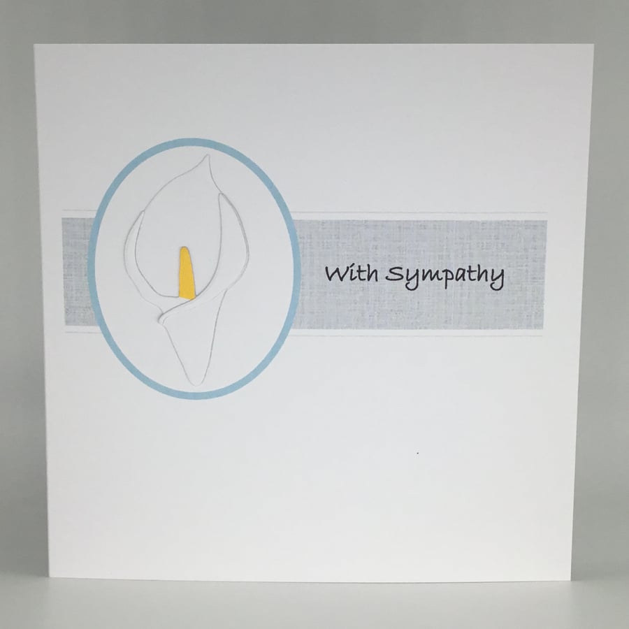 Sympathy card - grey lily