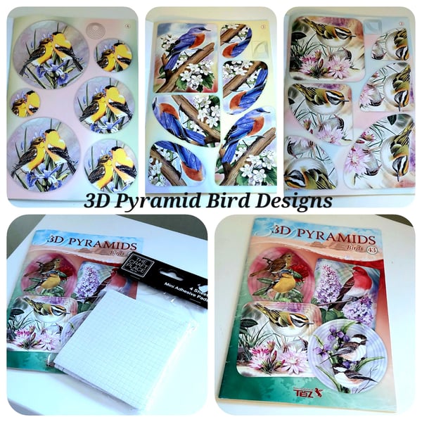 3D Pyramid Booklet of Birds with 7 Images
