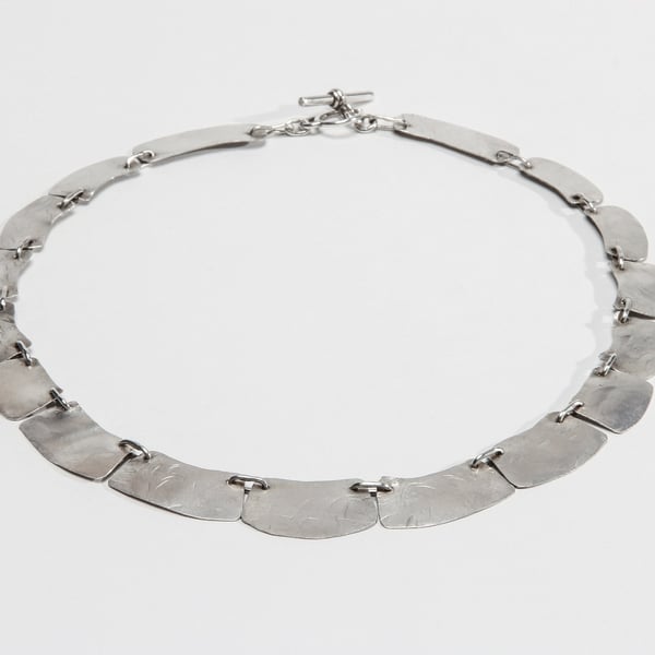 17 Linked Silver Units Necklace