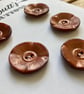 5 Vintage Bronze Flower Cup Buttons - Image 3
