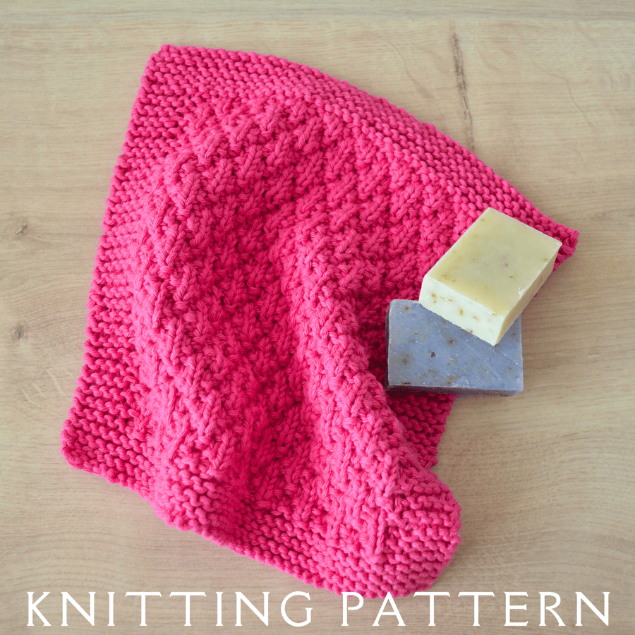 Washcloth Knitting Pattern Cotton Wash Cloth Dishcloth Design 1 PDF PATTERN ONLY