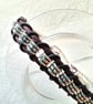 Leather Spacer  black burgundy silver Bracelet Handmade - Image 5