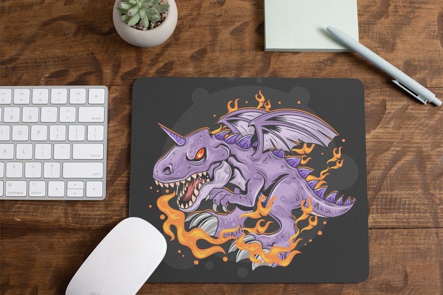 Dragon in Flames Non Slip Mouse Mat Mouse Pad