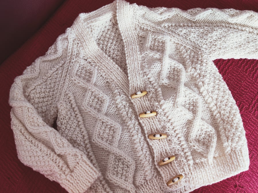 Traditional Aran cardigan