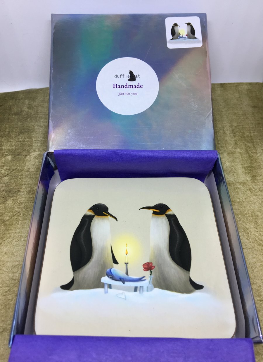 Set of 4 Penguins Coasters