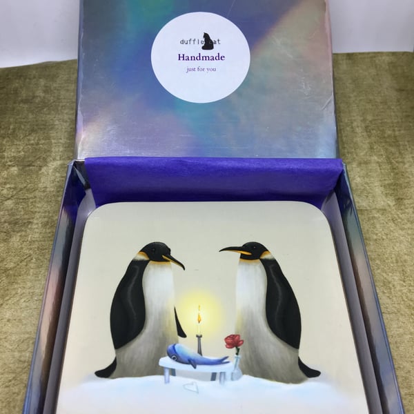 Set of 4 Penguins Coasters
