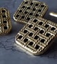 1" 25mm 40L Basket Weave Square Button x 4 pieces - Image 6