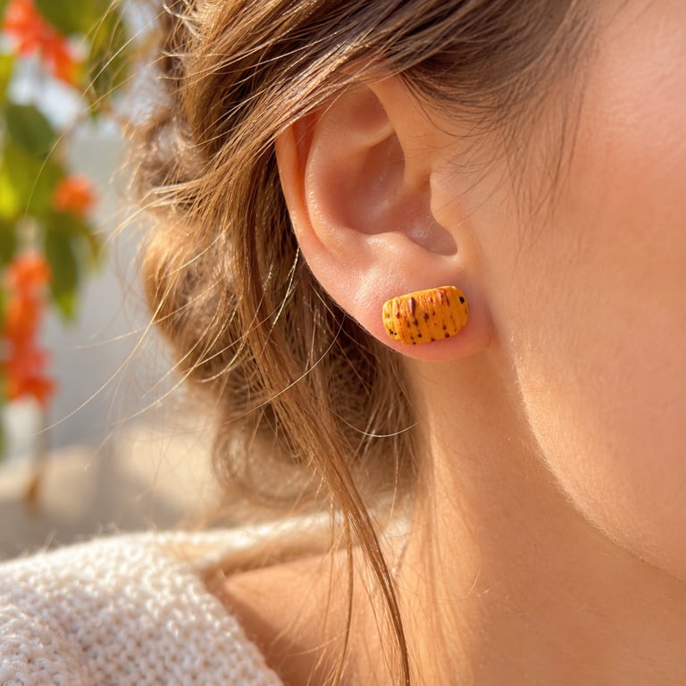Mini Pain au Chocolat Stud Earrings