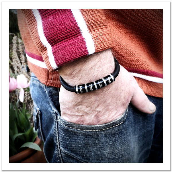 Personalised Leather Bracelet For Birthday Christmas Father's Day Valentines Day
