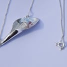 Silver Calla Lily Necklace, Handmade Silver Flower Pendant