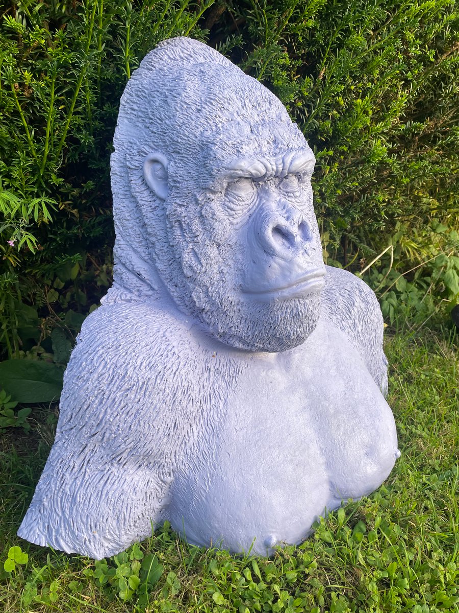 Fibreglass Gorilla Bust in Lilac