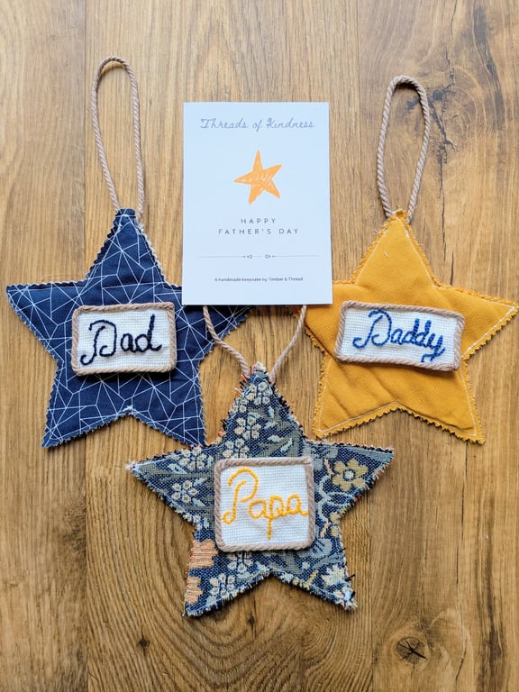 Personalised Father's Day Hanging Star Keepsake - Threads of Kindness Collection