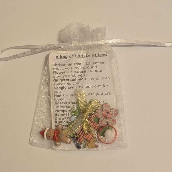 Filled mini bag of Christmas Love - reindeer