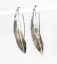 Sterling Silver Folded Leaf Earrings Seconds Sunday
