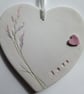 Ceramic floral "love" heart hanging - Image 5