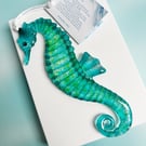 Fused Glass Seahorse-Turquoise-Teal