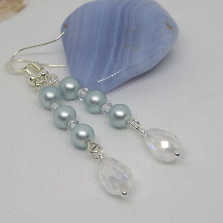 Trio Ice Blue Earrings