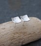 Studs, Sterling Silver Square Flower Stud Earrings, Daisy Design.  - Image 2