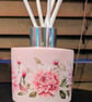Pink floral themed glass 150 ml diffuser bottle with reeds sticks 