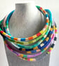 Glamorous cotton wrapped necklace, unique gifts, Handmade statement necklace - Image 8