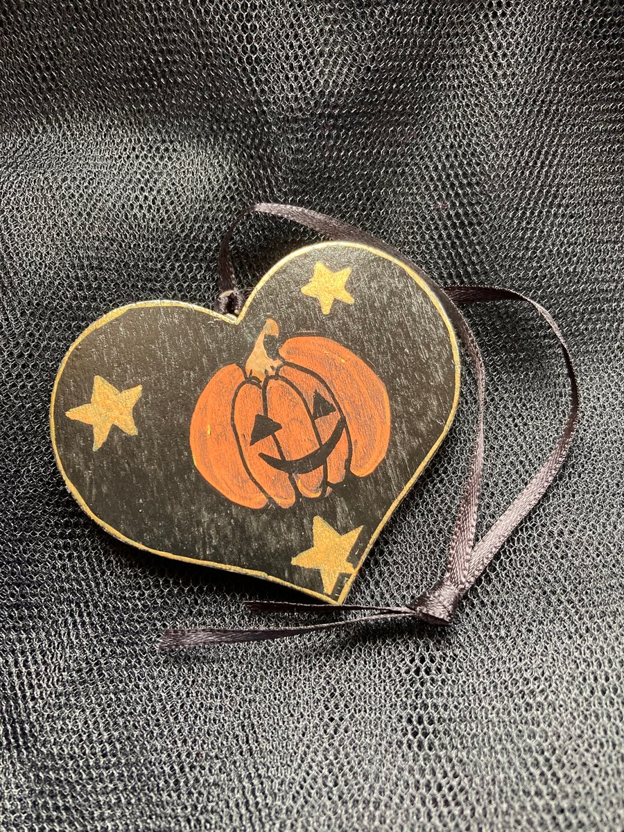 Halloween ghost and pumpkin heart