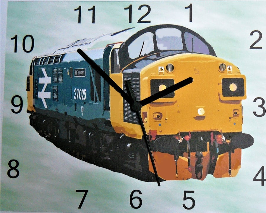train diesel 37 wall clock railway class 37 train clock
