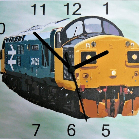 train diesel 37 wall clock railway class 37 train clock